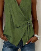 Brenda | Wide Strap Cross Top with Bow