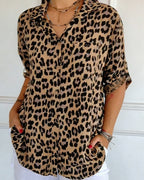 Susan | Fashion Blouses with Leopard Print