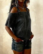 Patricia | Off-Shoulder Denim Shirt