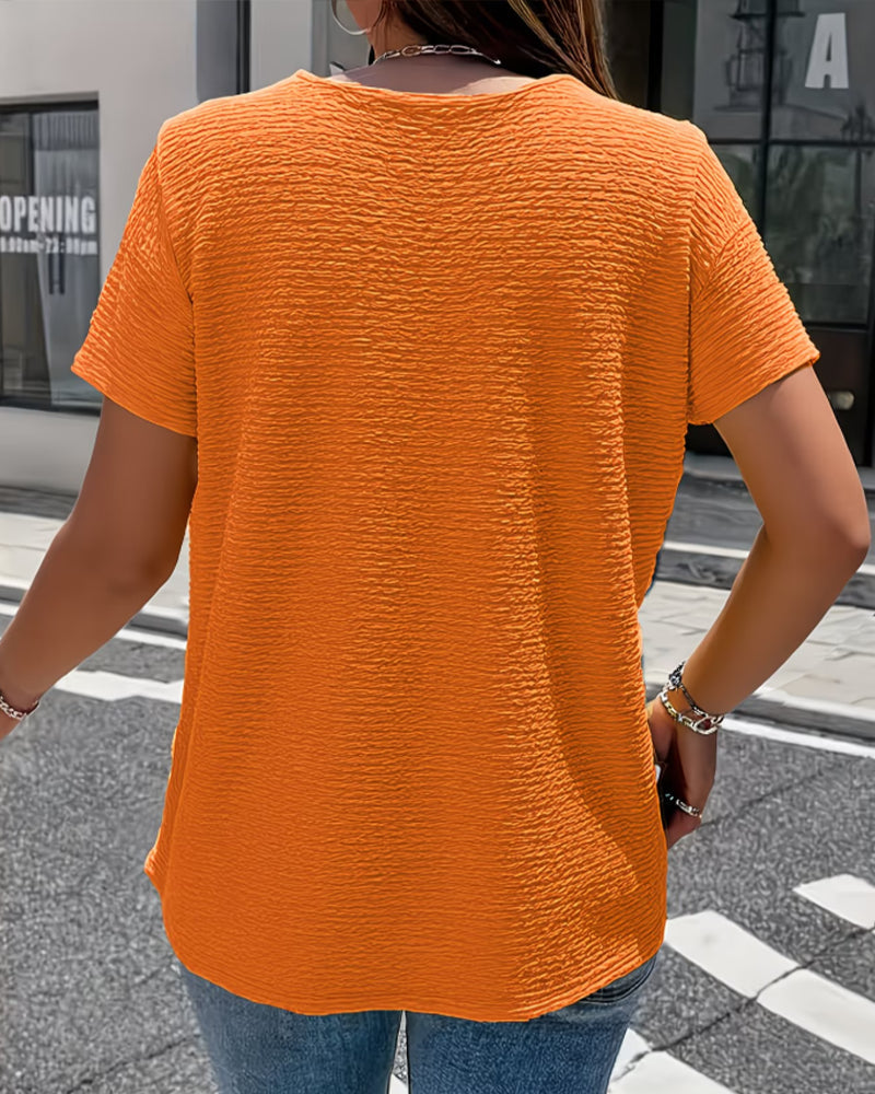 Barbara|Collar T-Shirt with Buttons