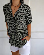 Susan | Fashion Blouses with Leopard Print