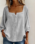 Diane | Square Neck Lantern Sleeve Shirt