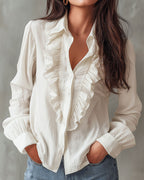 Anna | Simple Ruffled Reversible Blouse