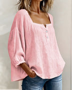 Diane | Square Neck Lantern Sleeve Shirt