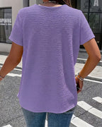 Barbara|Collar T-Shirt with Buttons