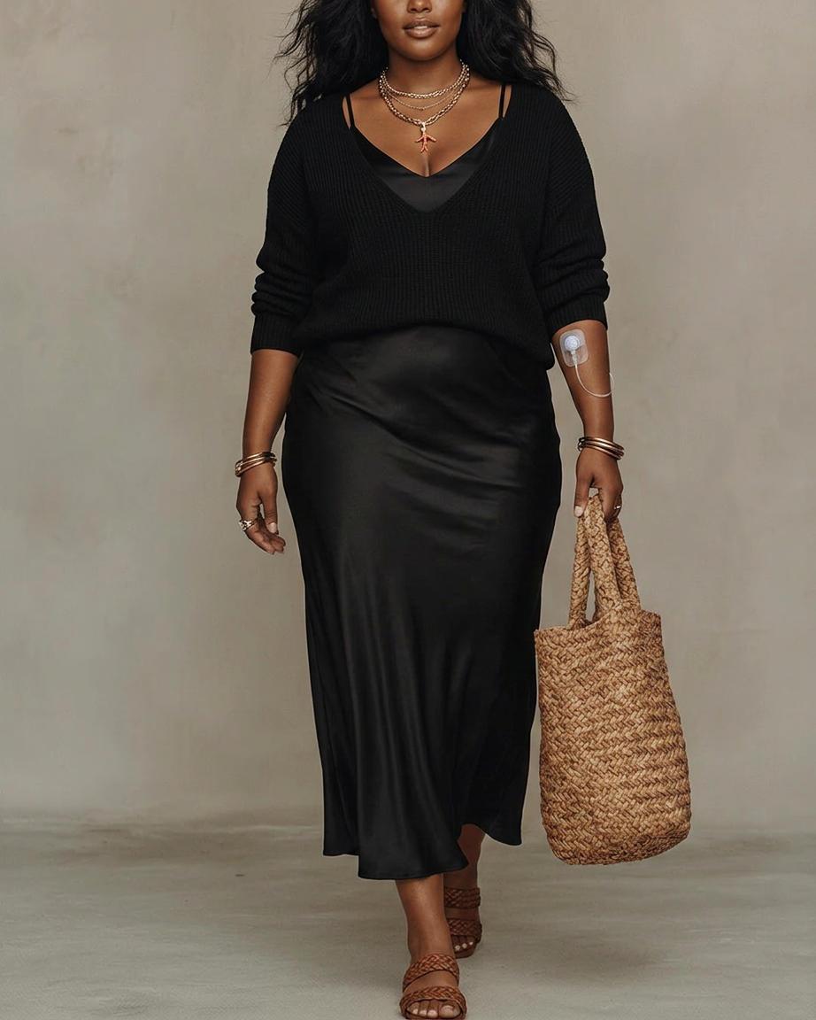 Alessia – Elegant Satin Midi Dress