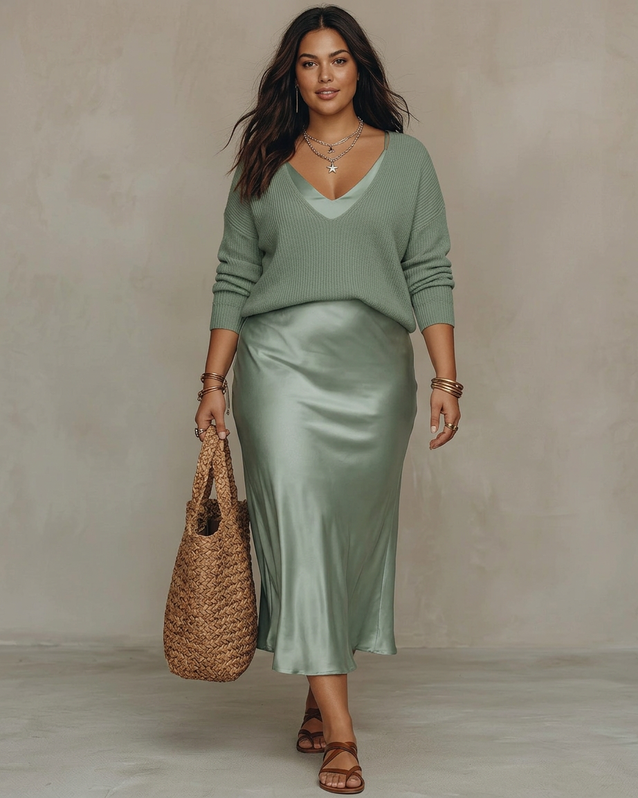 Alessia – Elegant Satin Midi Dress