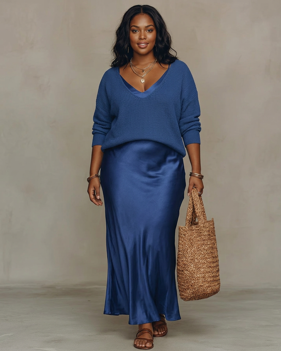 Alessia – Elegant Satin Midi Dress