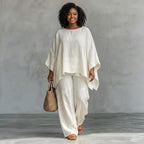 Cristina | Two-piece set with long sleeves and wide pants
