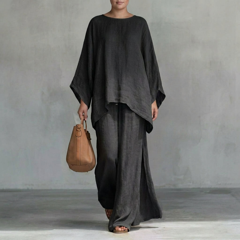 Cristina | Two-piece set with long sleeves and wide pants
