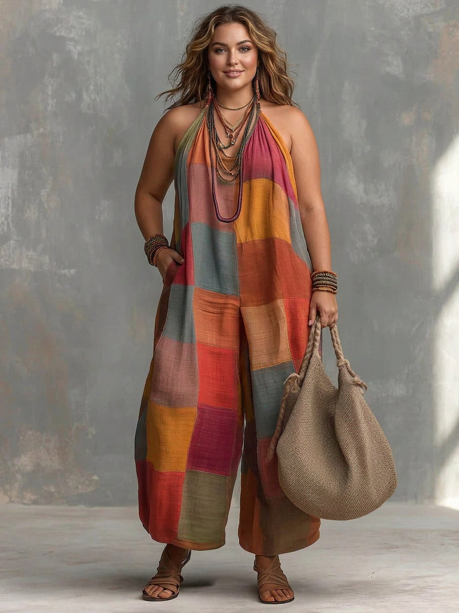 Bohemian Patchwork Jumpsuit