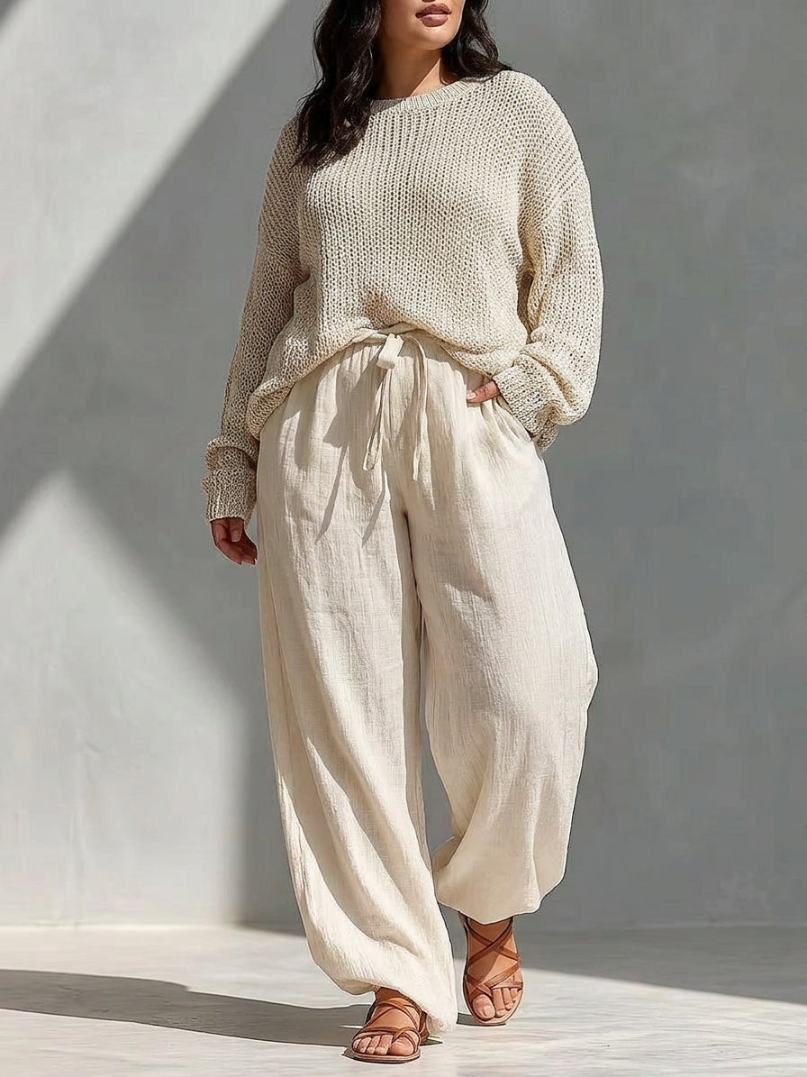 Fashion Knit and Linen Set
