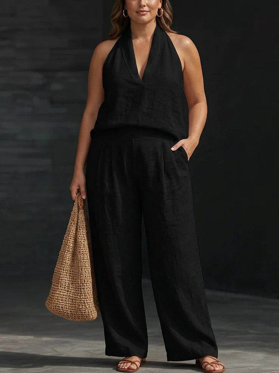Zoë Sleeveless Set with Wide Pants