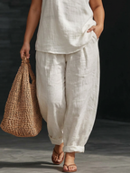 Zoë Sleeveless Set with Wide Pants