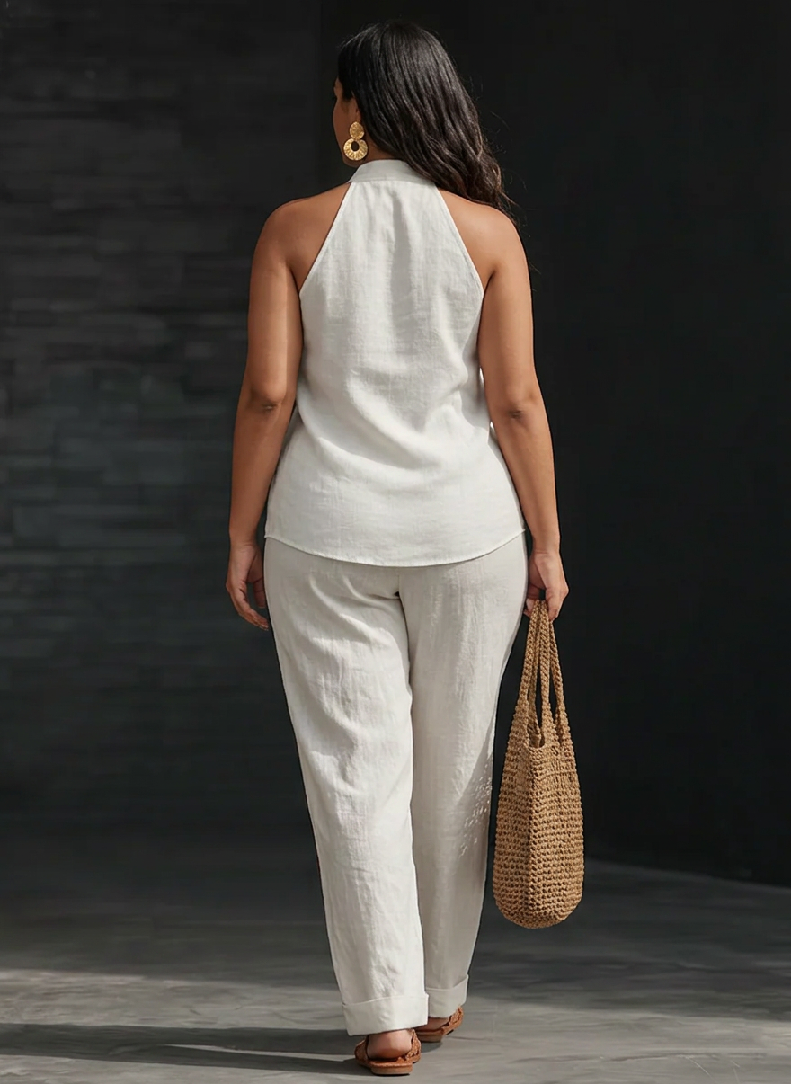 Zoë Sleeveless Set with Wide Pants