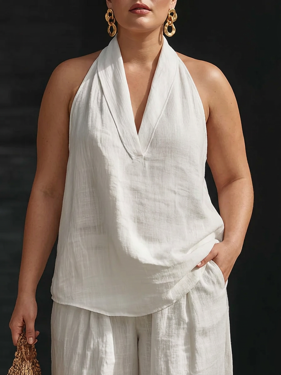 Zoë Sleeveless Set with Wide Pants