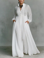 Léonie | Maxi minimalist dress with high collar