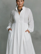 Léonie | Maxi minimalist dress with high collar
