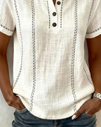 Linda | Casual Button V-Neck T-Shirt