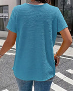 Barbara|Collar T-Shirt with Buttons