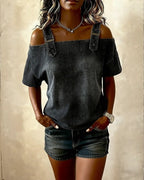 Patricia | Off-Shoulder Denim Shirt