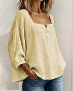 Diane | Square Neck Lantern Sleeve Shirt
