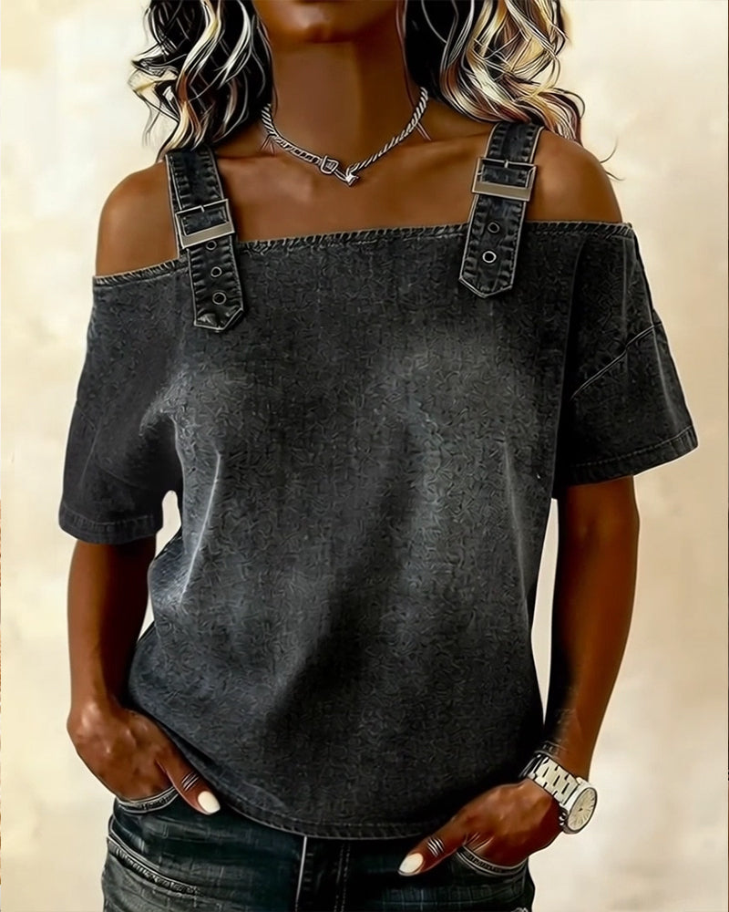 Patricia | Off-Shoulder Denim Shirt