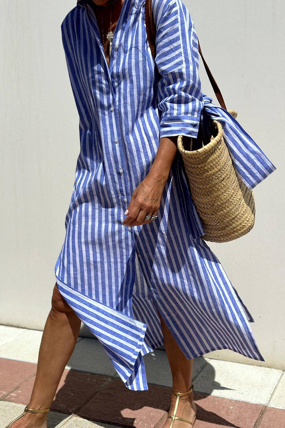 Sunna | Timeless Striped Shirt Dress with Elegant Comfort