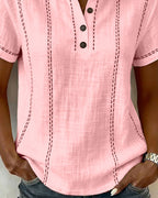Linda | Casual Button V-Neck T-Shirt