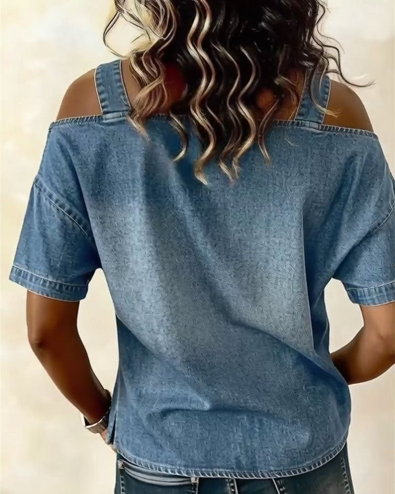 Patricia | Off-Shoulder Denim Shirt