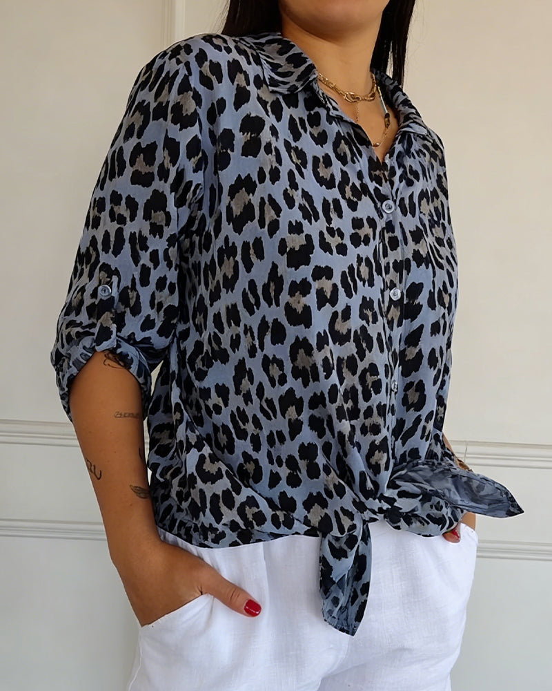 Susan | Fashion Blouses with Leopard Print