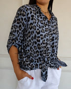 Susan | Fashion Blouses with Leopard Print