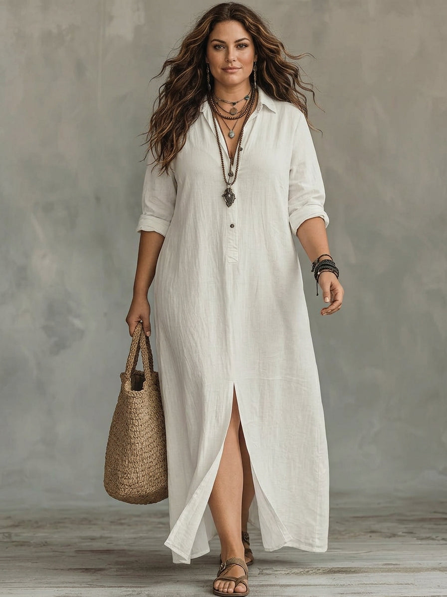 Soline | Maxi black fitted dress with buttons