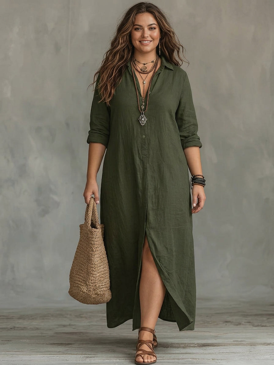 Soline | Maxi black fitted dress with buttons
